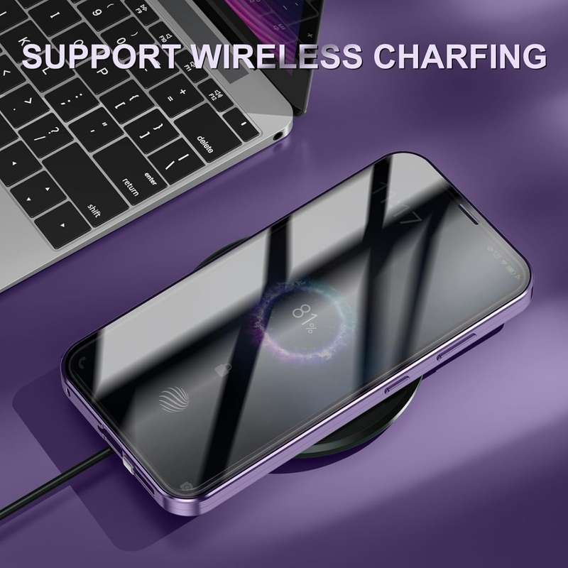 360° Magnetic glass case dual sided protection metal frame compatible with Samsung S24FE S24 FE