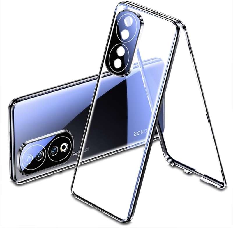 360° Magnetic glass case dual sided protection metal frame for Honor90 Honor 90