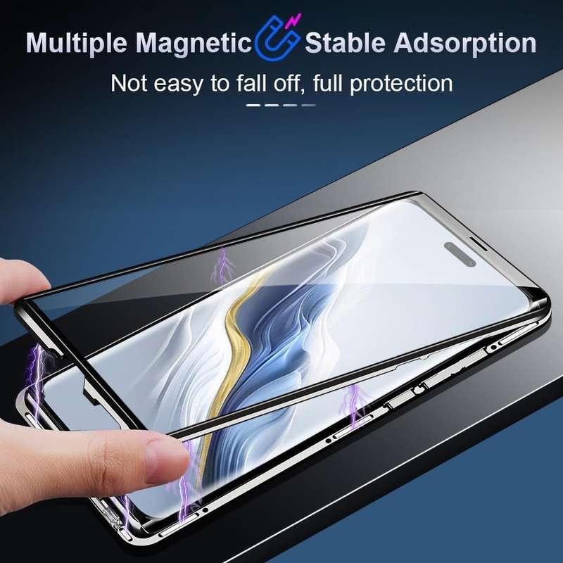 360° Magnetic glass case dual sided protection metal frame for Honor Magic6 Magic 6
