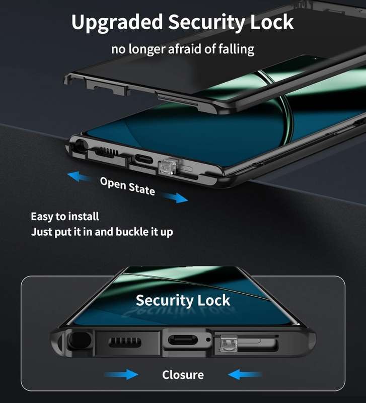 360° Magnetic glass case dual sided protection metal frame for Honor Magic6 Magic 6