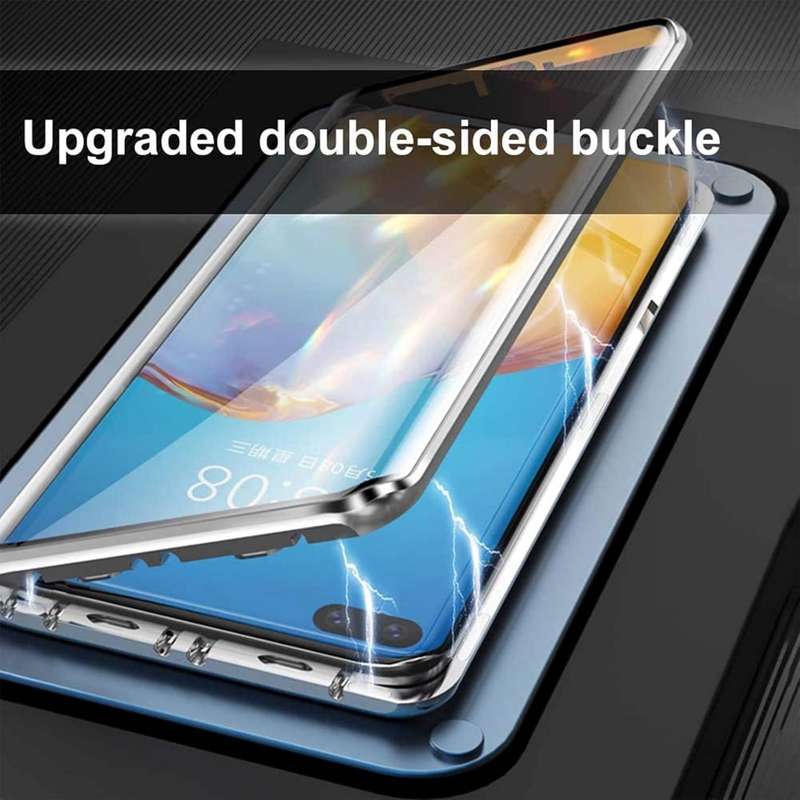 360° Magnetic glass case dual sided protection metal frame for Oppo Reno 7Z 5G