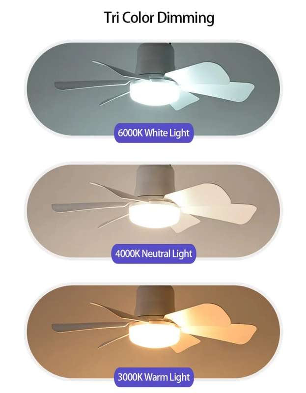 3 Speeds dimmable 2in1 socket fan light with remote 40w