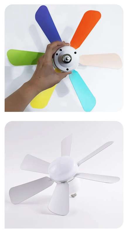 3 Speeds dimmable 2in1 socket fan light with remote 40w