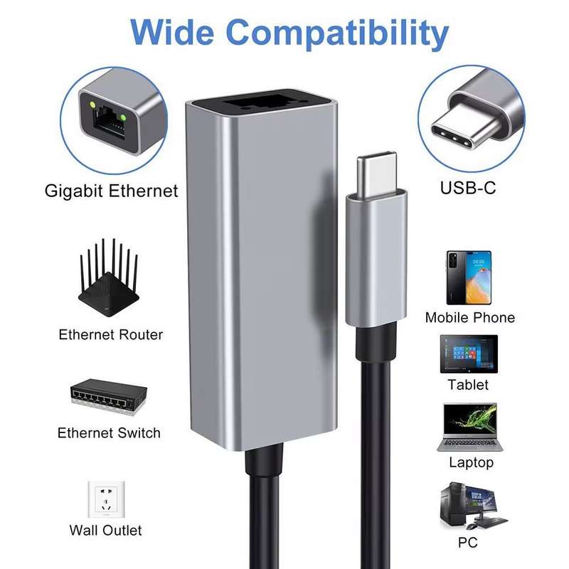 Type-C USB-C to RJ45 gigabit ethernet adapter
