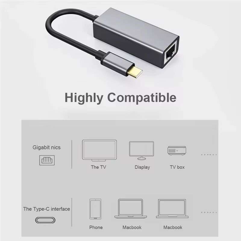 Type-C USB-C to RJ45 gigabit ethernet adapter