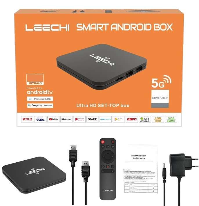 8K Android Tv box android 13 16GB storage with 2GB ram