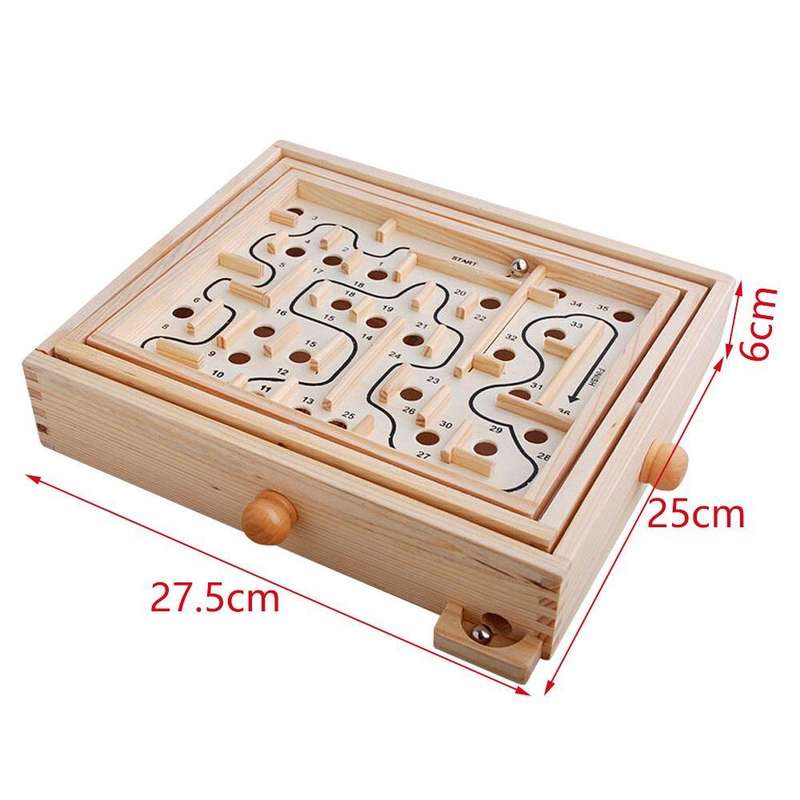 Wooden maze labyrinth game toy