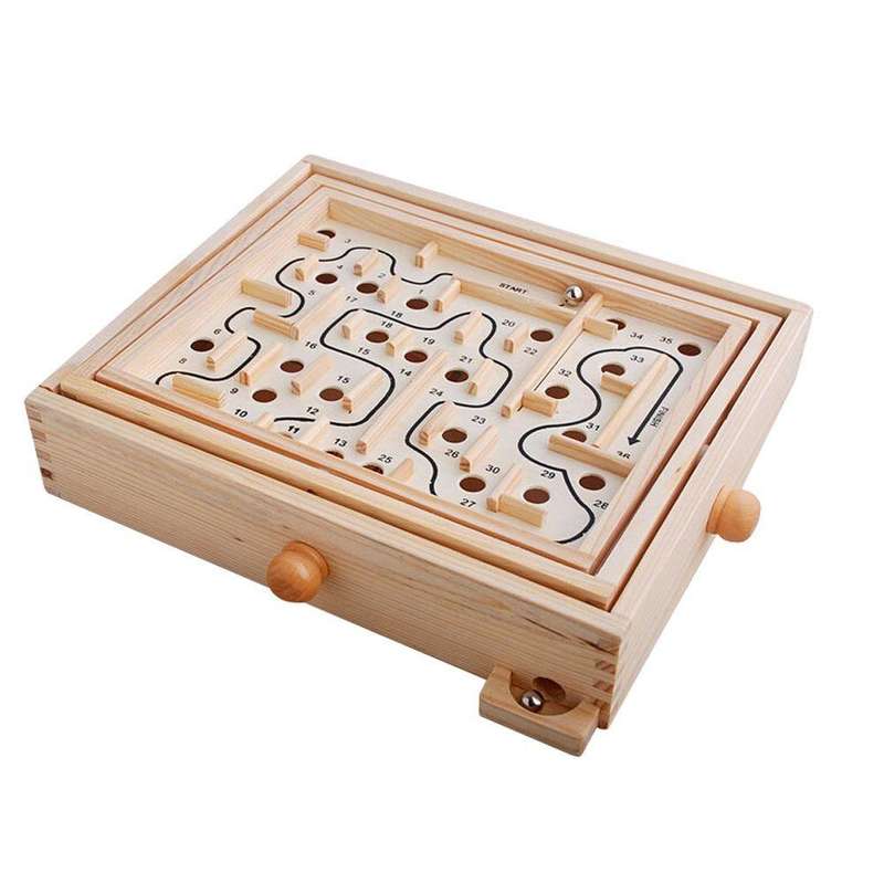 Wooden maze labyrinth game toy