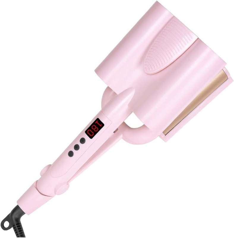 Deep wave hair curler ceramic triple barrel with LED display