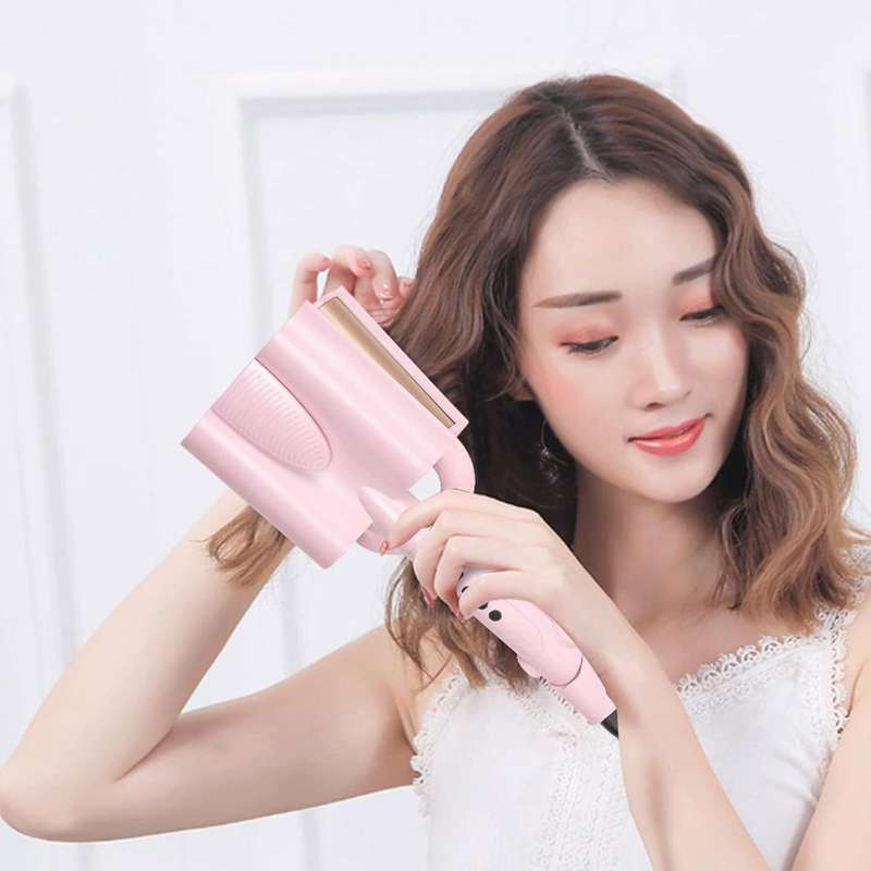 Deep wave hair curler ceramic triple barrel with LED display