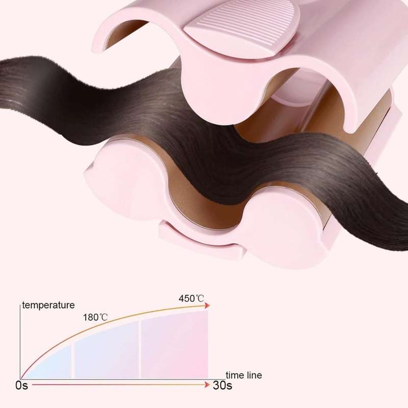 Deep wave hair curler ceramic triple barrel with LED display