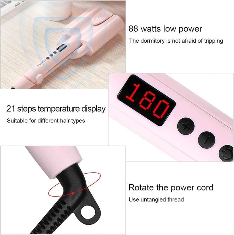 Deep wave hair curler ceramic triple barrel with LED display