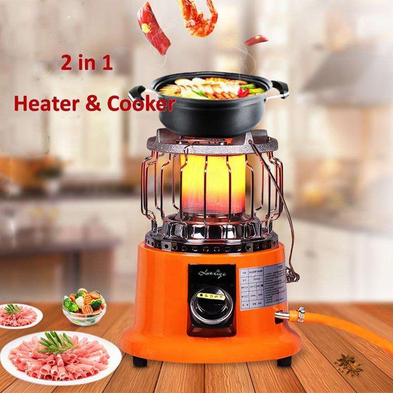 2-in-1 Portable gas heater and stove perfect for both indoor and outdoor cooking heating LQ2023