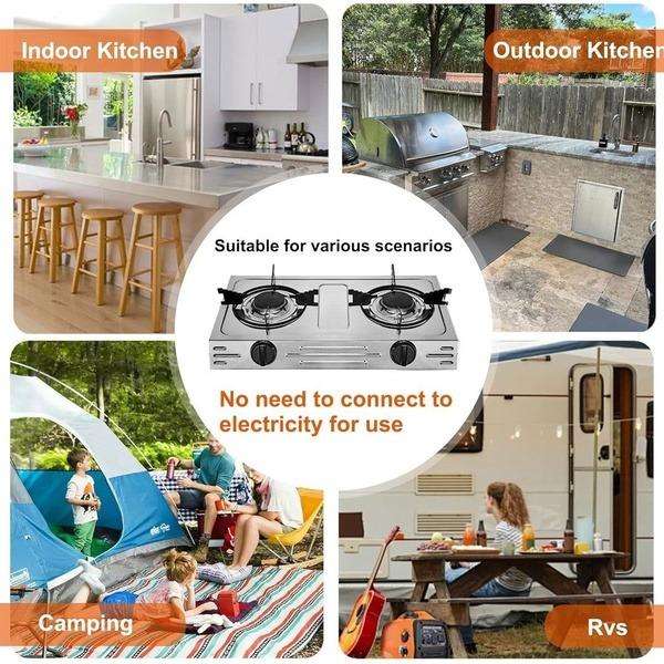 XMY RH-2900 stainless steel double gas stove