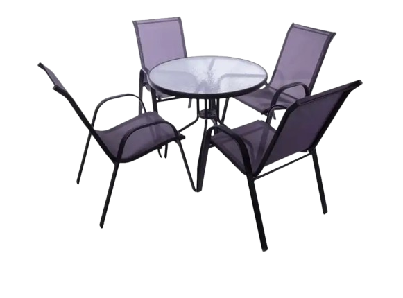 Luxurious 4-Seater Patio Furniture Set - 5-Piece Outdoor Table & Chairs Set