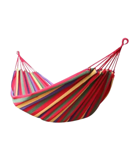 Comfortable Cotton Folding Hanging Hammock - Rainbow