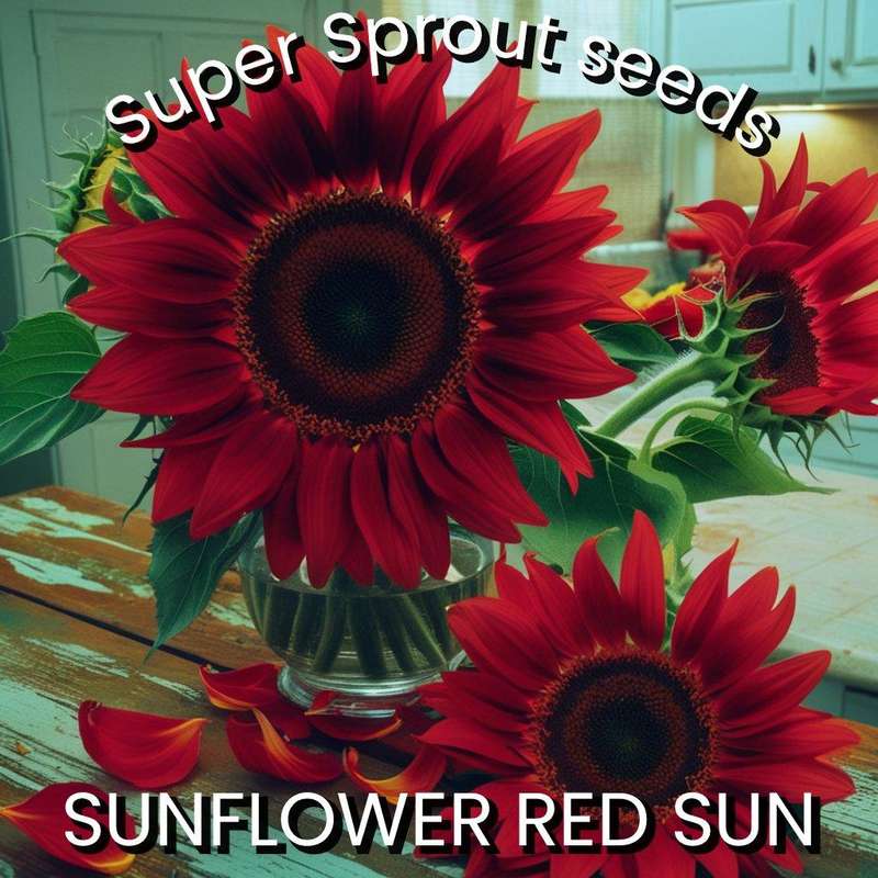 SUNFLOWER RED SUN x 25 seeds