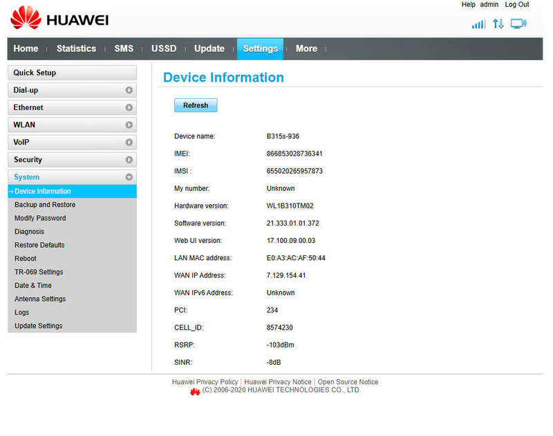 Huawei B315s-936 White Router (Open Network)