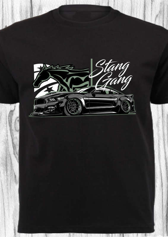CAR SHIRT_MUSTANG STANG GANG