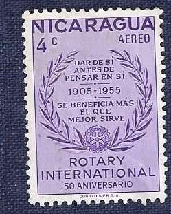Nicaragua1955.Airmail - The 50th Anniversary of Rotary International  4c