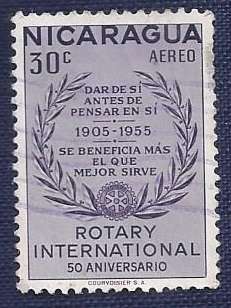 Nicaragua1955.Airmail - The 50th Anniversary of Rotary International  30c
