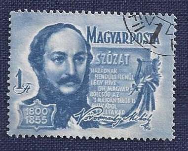 Hungary  1955  Poets   Mihály Vörösmarty (1800-1855) - Poet