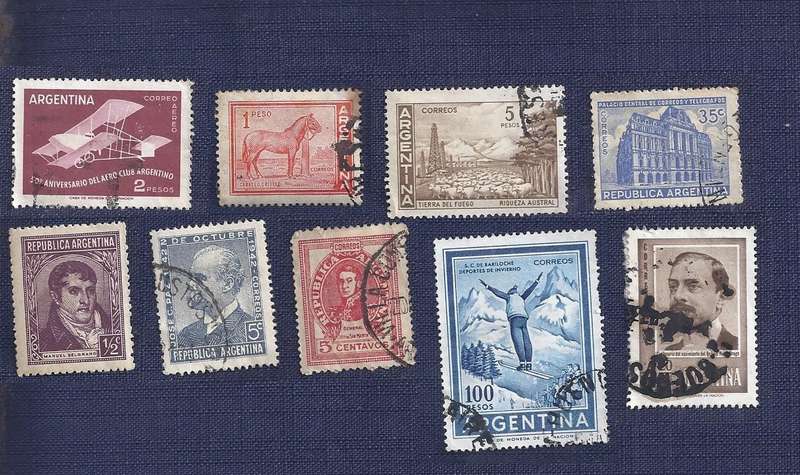 Argentina/Variety   9 stamps