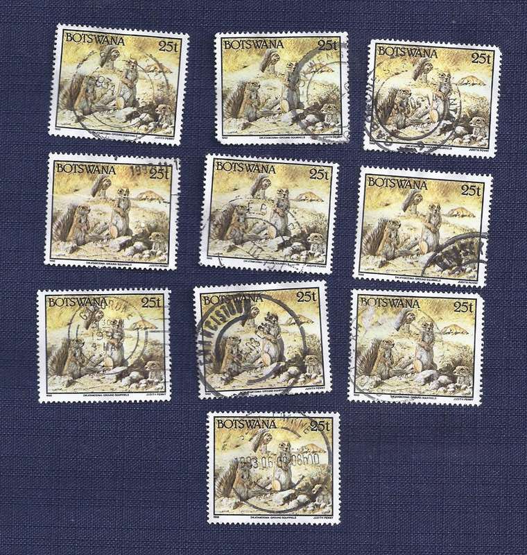 Botswana 1992 Animals  25t   Cape Ground Squirrel  x10 stamps