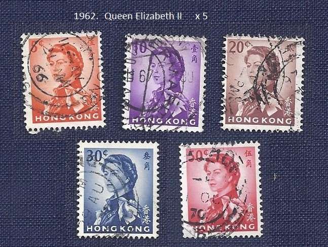 Hong Kong.1962.Queen Elizabeth II  x 5 stamps