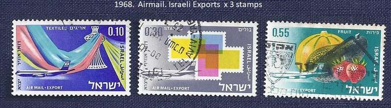 Israel.1968.Airmail. Israeli Exports  x 3 stamps