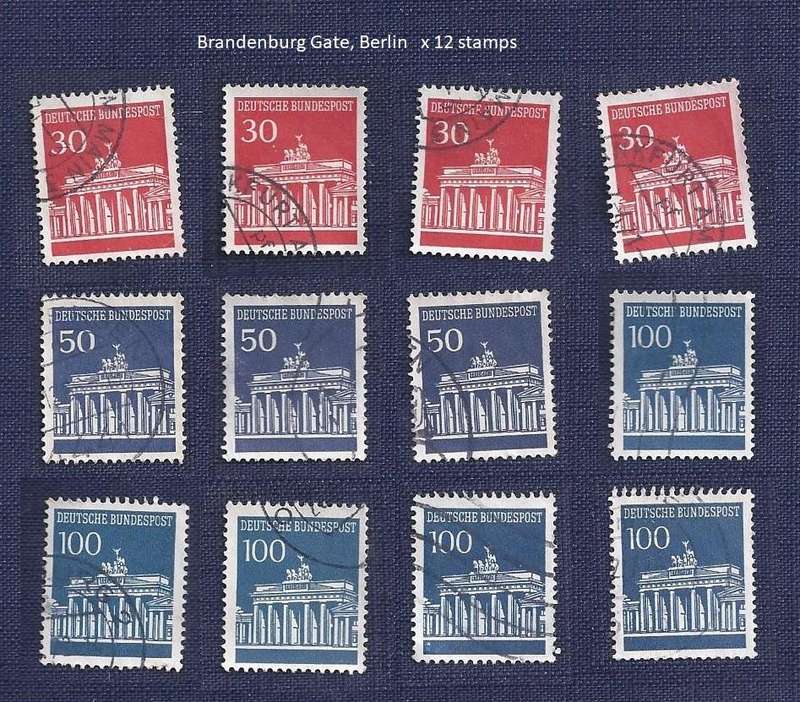 Germany. 1966. Brandenburg Gate, Berlin  x 12 stamps