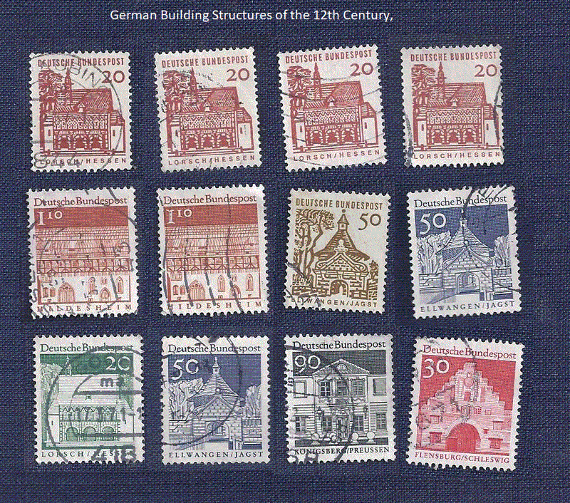Germany.   .German Building Structures of the 12th Century, x 12 stamps
