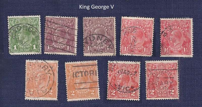 Australia.King George  V     9 stamps