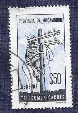 Mozambique/1965 Tax for Telecommunications $50  Overtaxe on perfection of communication
