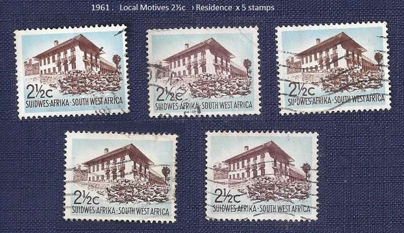 SWA/1961 .Local Motives 2½c    Residence  x 5 stamps