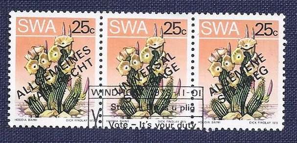 SWA/1978Desert Plant  25c   Universal Suffrage: strip of 3