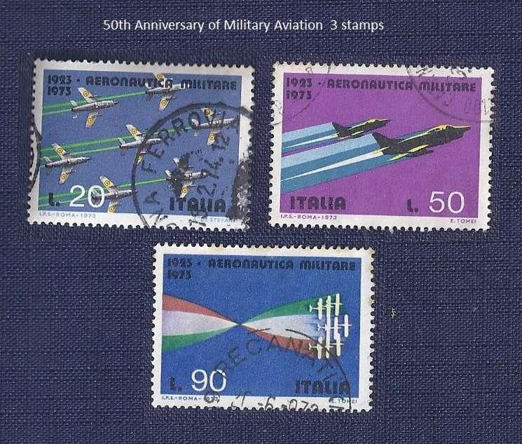 Italy.1973.50th Anniversary of Military Aviation  3 stamps