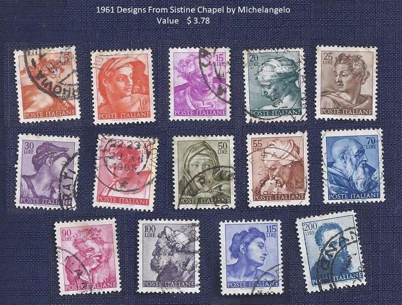 Italy1961.Designs From Sistine Chapel by Michelangelo 14 stamps