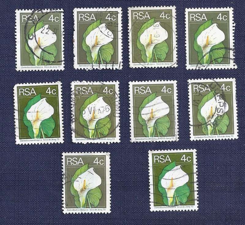 RSA. 1974.   Flora and Fauna  4c   Calla Lily  x10 stamps