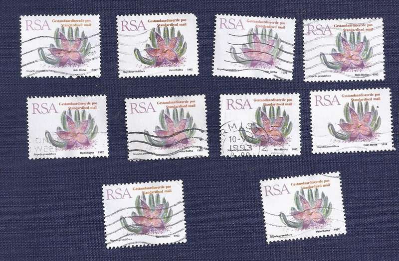 RSA. 1993. Flora - Succulents Stapelia grandiflora Standard Post x10
