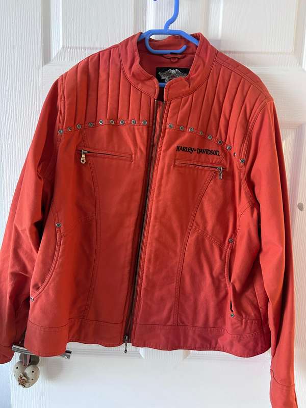 Harley-Davidson jacket with distinctive quilted stitching on the shoulders and chest.