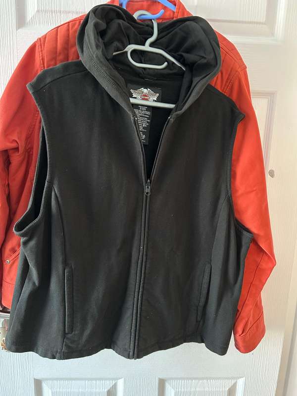 Harley-Davidson jacket with distinctive quilted stitching on the shoulders and chest.