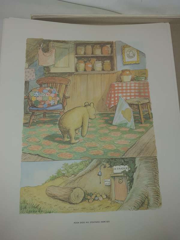 A VINTAGE COLLECTORS WINNIE THE POOH ART WORK SET SOLD AS IS