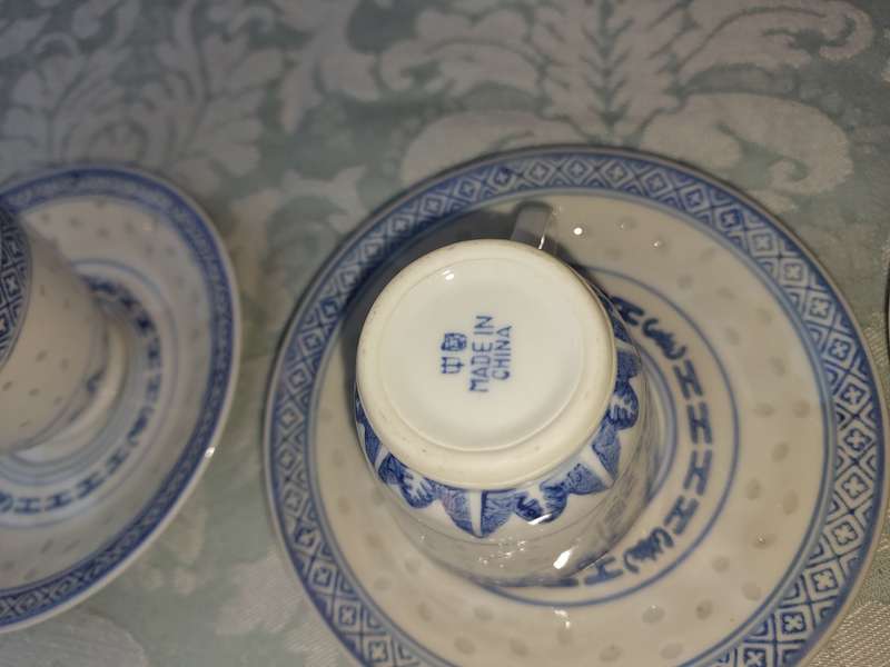 Jingdezhen China Rice Grain Blue White Dragon Porcelain 19 PIECE SET