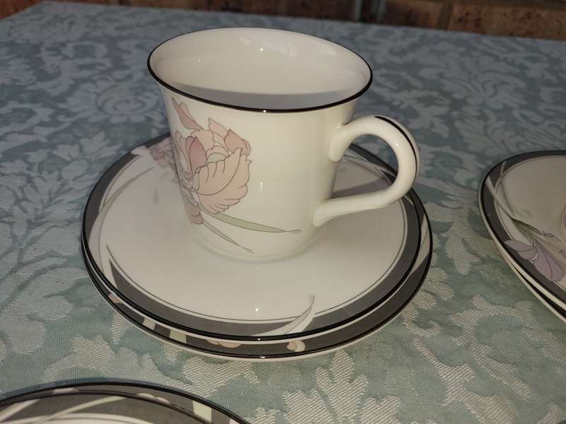 A 19-PIECE VINTAGE  TEA SET  NEW DECADE BY NORITAKE MICROWAVE AND OVEN SAFE