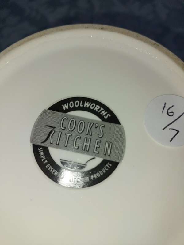 A CERAMIC PORCELAIN SWEATS JAR BY WOOLWORTH SOLD AS IS