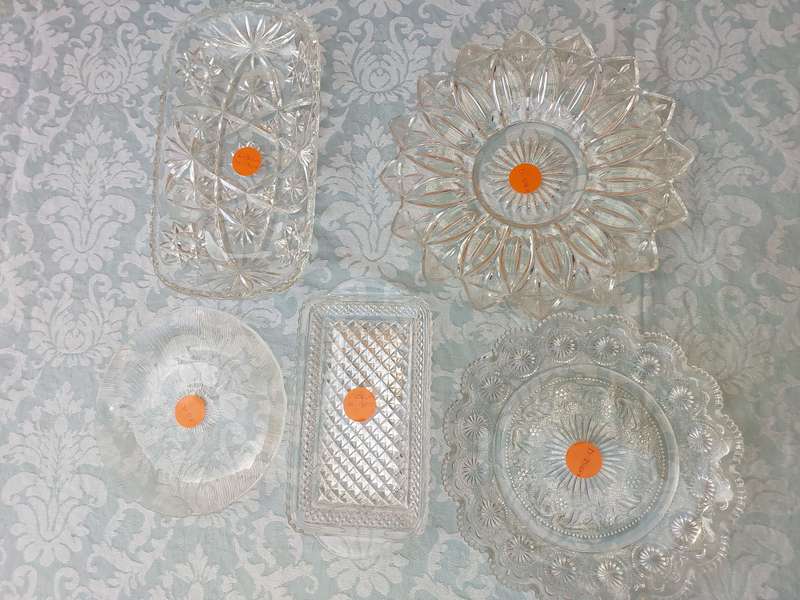 A COLLECTION OF ART DECOR GLASS SERVING PLATTERS