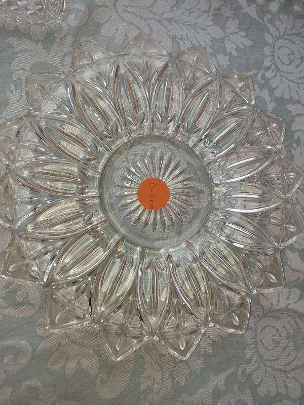 A COLLECTION OF ART DECOR GLASS SERVING PLATTERS