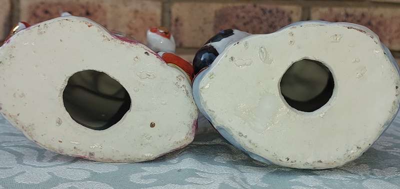 TWO VINTAGE CERAMIC CHINESE FIGURINES APPROXIMATELY 15-20 CMS IN HEIGHT