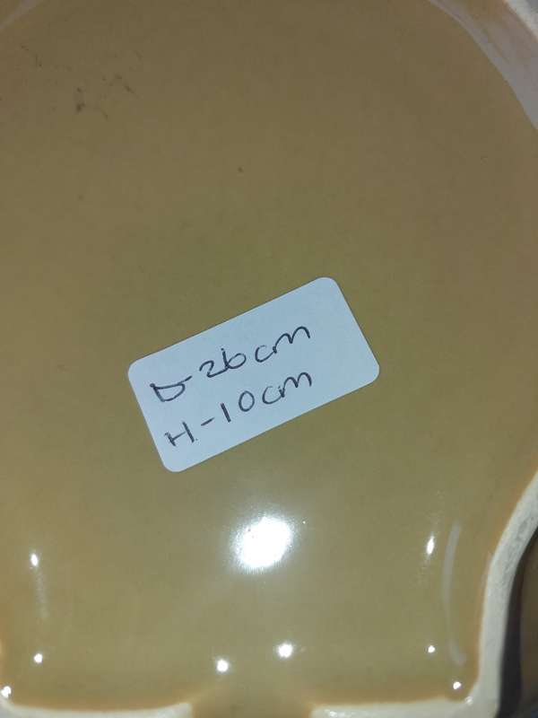 A PAIR TAN CERAMIC SERVING BOWLS